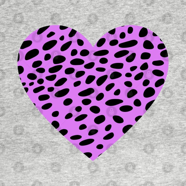 Cheetah Leopard Print Purple Heart by RageRabbit